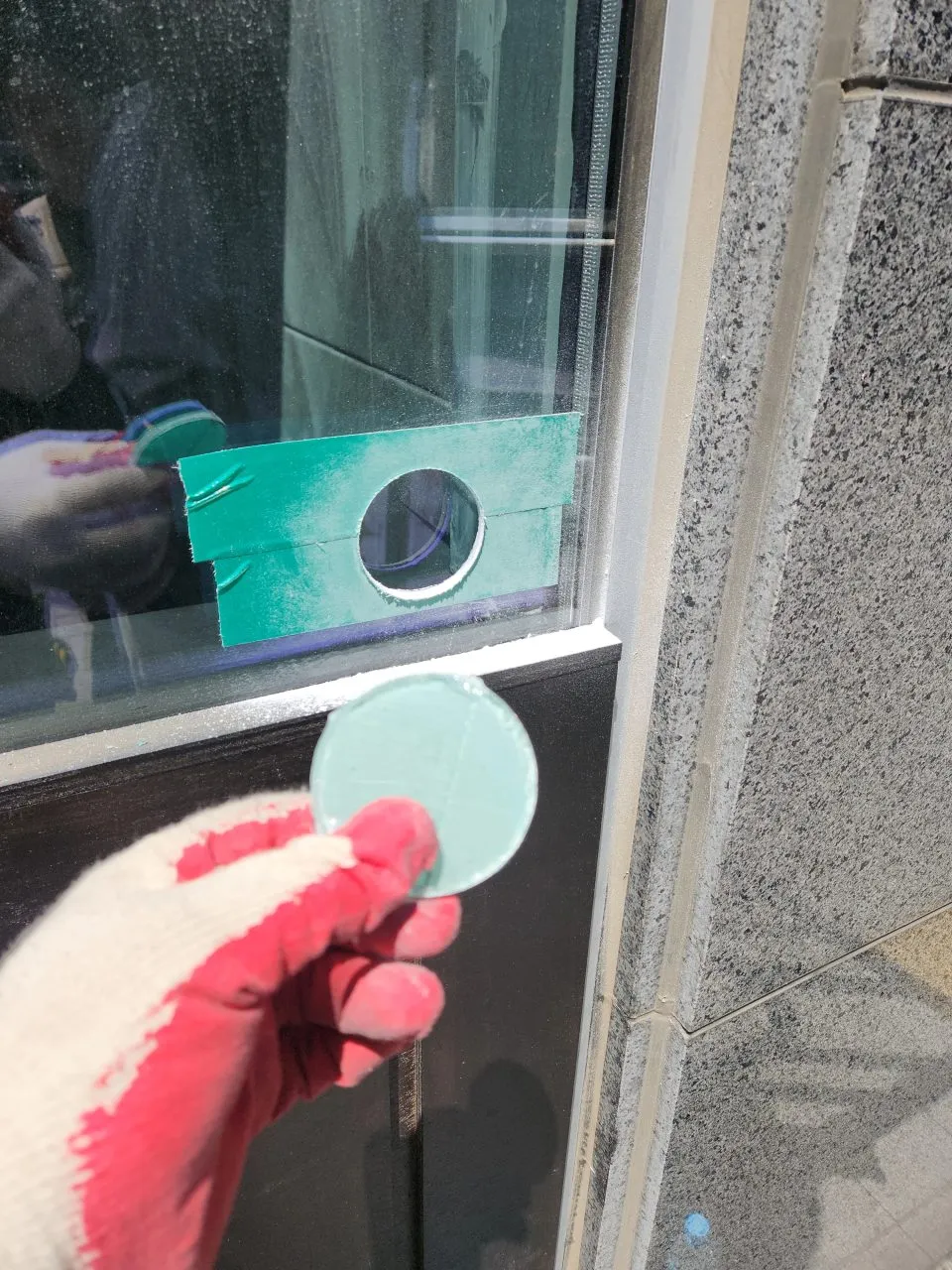 연통 배관 통과 지점 표시